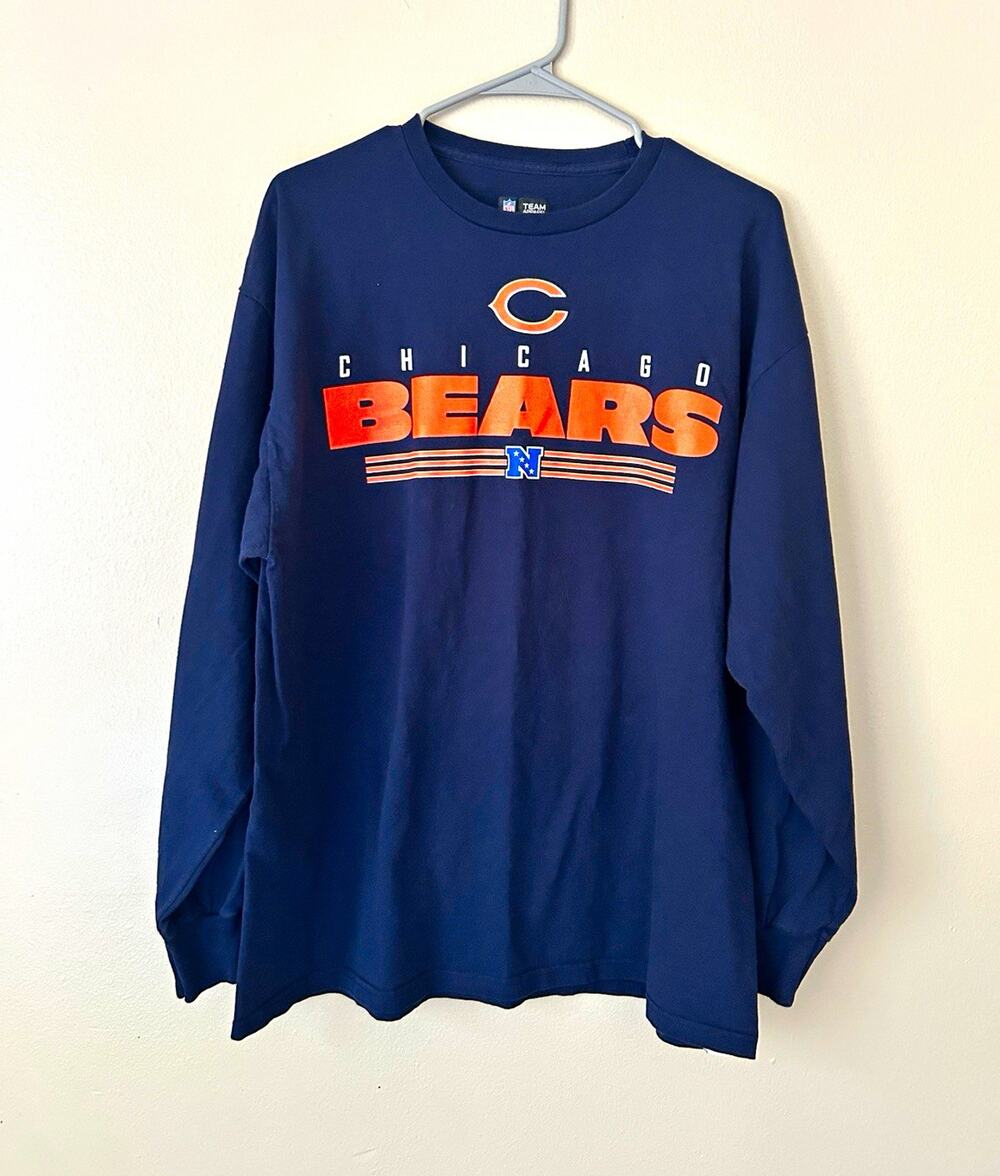 NFL Team Apparel Chicago Bears Navy Long Sleeve Shirt XL NFL Football Orange
